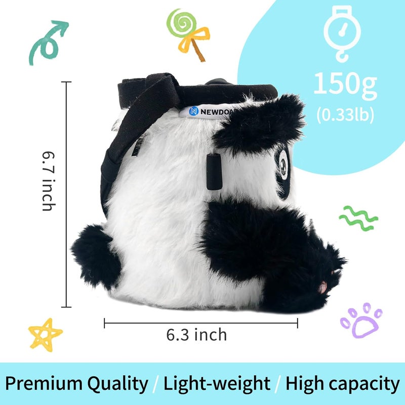 Newdoar Chalk Bag for Rock Climbing Bouldering Panda Chalk Bag Bucket with Quick-Clip Belt & Zippered Pocket Rock Climbing Gear Equipment for Men Women Children - Image 3